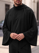 Men's Early Autumn Urban Casual Integrated Attached Scarf Kimono Long Sleeve Scarf Collar Cloak SKUL82408