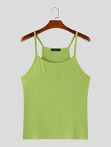 Mens Solid Color Knit Casual Tank SKUL18717