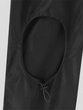 Mens Cutout Drawstring Design Solid Casual Pants SKUK41864