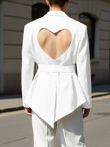 Men's Deconstructed Backless Heart Waist Cinched Blazer SKUL42270