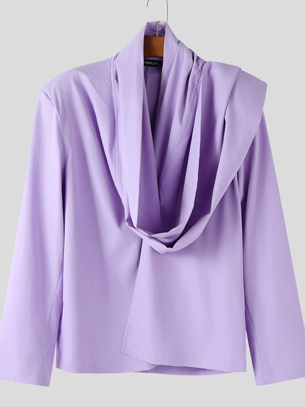 Men's Deconstructed Shawl Patchwork Casual Blazer SKUL43822