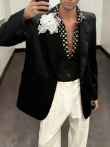 Men's Floral Patchwork Casual Long Sleeve Blazer SKUL43660