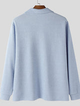 Men's Simple Deep V Neck Long Sleeve Shirt SKUL46235