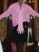 Men's Finger Ribbon Sheer Long Sleeve Shirt SKUL53003