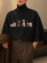 Men's Fun Embroidered High Neck T-Shirt SKUL39008