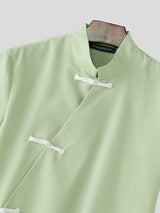 Men's Deconstructed Asymmetric Placket Sleeveless Shirt SKUL58603