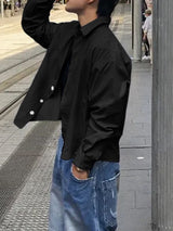 Men's Solid Color Minimalist Long Sleeve Shirt SKUL44023