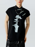 Mens Chinese Style Frog Button Print Vest SKUK13656