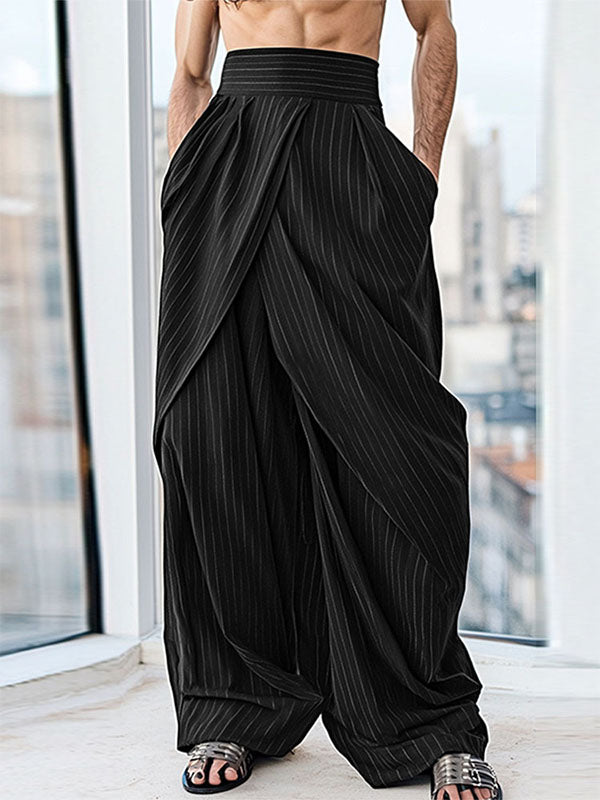 Mens Solid Color Irregular Striped Pant SKUL04234