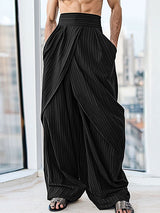 Mens Solid Color Irregular Striped Pant SKUL04234