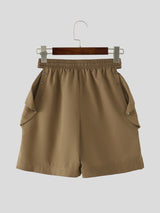 Men's Avant-Garde Side Cutout Snap Button Drawstring Short SKUL70404
