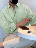 Mens Solid Chest Pocket Lapel Collar Shirt SKUK53610