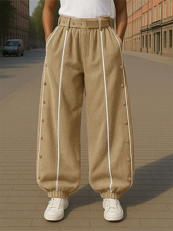 Men's Colorblock Striped Textured Casual Pant SKUL26201