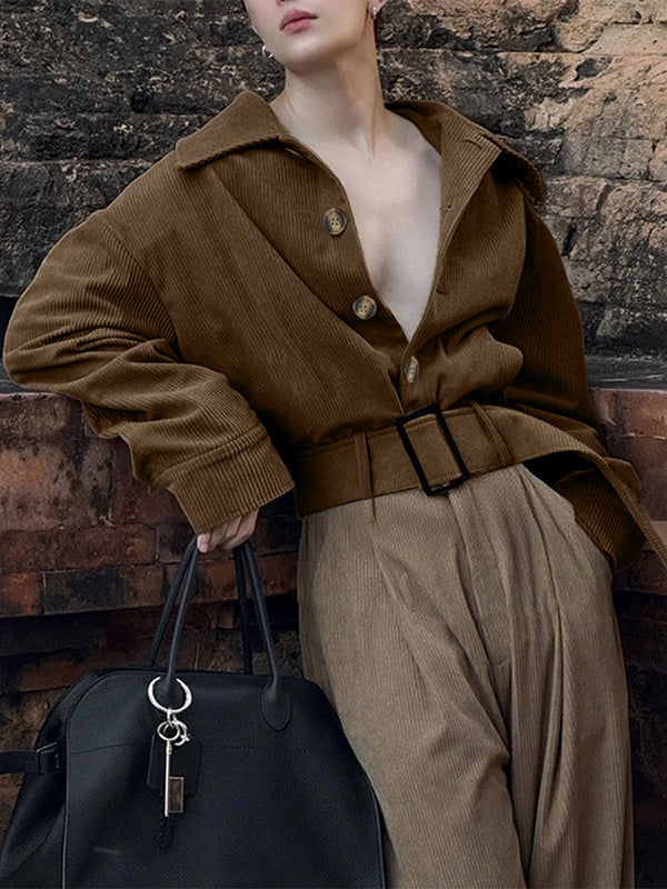 Men's Solid Color Textured Long Sleeve Jacket SKUL28412