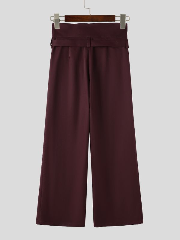 Men's Avant-Garde Party Corset High Waist Pleated Wide Leg Full Length Pant SKUL80621
