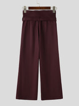 Men's Avant-Garde Party Corset High Waist Pleated Wide Leg Full Length Pant SKUL80621