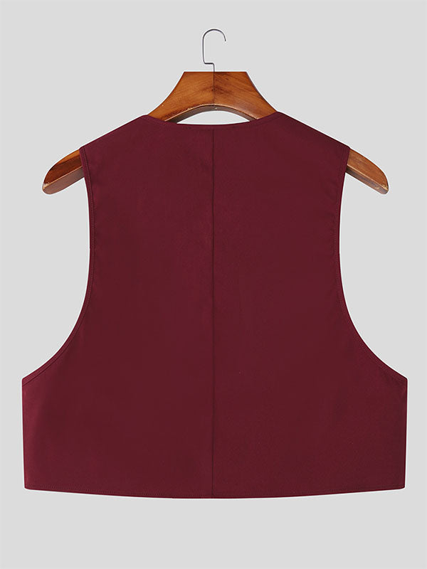 Men's Utility Pocket Cropped Casual Tank SKUL26222