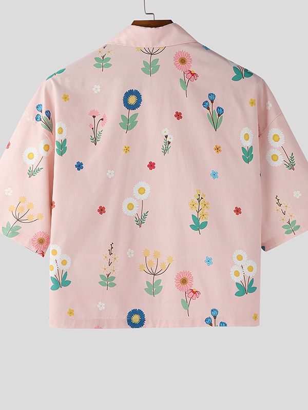 Men's Floral Print Short Sleeve Shirt SKUL51963