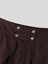 Men's Avant-Garde High-Waisted Double Chain Detail Deconstructed Balloon Pant SKUL63812