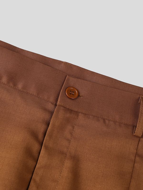 Men's Solid Color Loose Wide Leg Long Pant SKUL53968