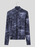 Mens Tie Dye Print Zip Design T-Shirt SKUK37971