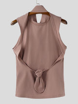 Men's Deconstructed Open Back Lace Up Tank SKUL41252