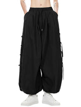 Men's Vintage Harajuku Multi-Tie Straps Deconstructed Pleated Balloon Wide Leg Pant SKUL70365