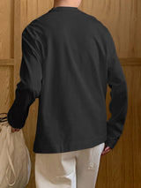 Men's Contrast Pocket Casual Long Sleeve T-Shirt SKUL32973