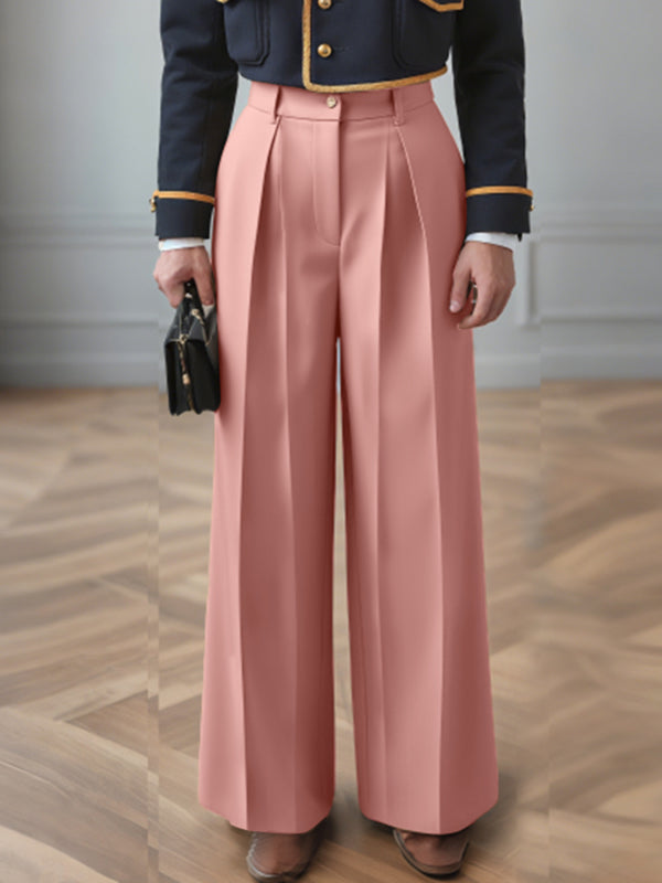 Men's Solid Color Pleated Casual Pant SKUL27438