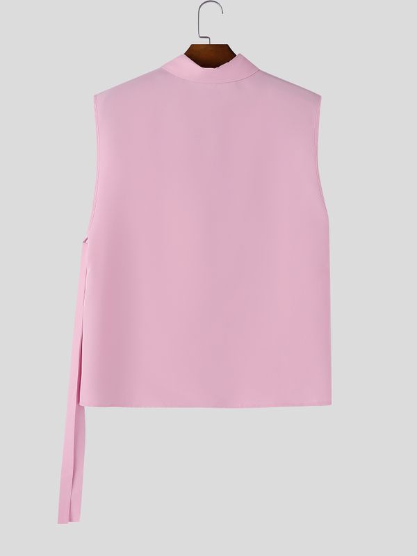 Men's Asymmetric Cut Design Sleeveless Shirt SKUL56662