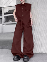 Men's Solid Color Casual Two Pieces Outfit SKUL26990