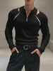 Mens Hollow Zipper Long Sleeve T-Shirt SKUK96900