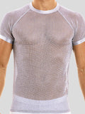 Sexy, durchsichtige, glänzende Mesh-T-Shirts für Herren SKUH56301