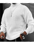 Mens Solid High Neck Loose Casual Sweater SKUJ92141