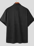 Mens Contrast Short Sleeve Button Lapel Shirt SKUJ99723