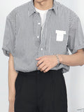 Mens Striped Print Short Sleeve Pocket Shirt SKUK00672