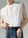 Mens Lace Sleeveless Loose Casual Vest SKUI87286