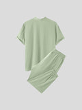 Mens Solid Cotton&Linen Two Pieces Outfits SKUJ94186