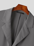 Mens Solid Lapel Belted Blazer Jumpsuit SKUJ96836