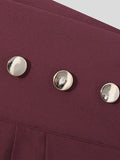 Jupe trapèze plissée pour homme avec boutons en métal SKUJ32864