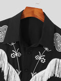 Mens Tassels Embroidered Fringe Long Sleeve Shirt SKUJ28921