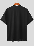 Mens Solid Zip Design Crew Neck T-Shirt SKUK05908
