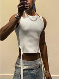 Mens Sexy Cutout Shoulder Crop Tops Vest SKUI71626