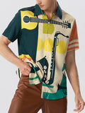 Mens Music Equipment Printed Shirt SKUI98360