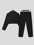 Mens Cropped Blazer Pants 2 Pieces Outfits SKUJ35710