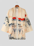 Mens Architectural Print Vintage Loose Kimono SKUJ92625