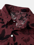 Kurzarmhemden mit Blumendruck für Herren aus Baumwollleinen SKUI97772