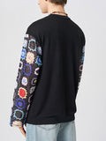 Mens Lace Patchwork Long Sleeve T-shirt SKUJ93269