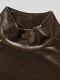 Lässiges, langärmliges T-Shirt aus Samt mit Stehkragen für Herren SKUI46341