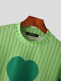 Mens Heart Striped Print Patchwork Sweatshirt SKUK02710